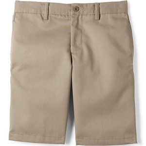 NWT LANDS' END UNIFORM PLAIN STAIN/WRINKLE RESISTANT CHINO SHORTS KHAKI 10H, 18H